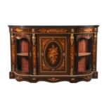 A VICTORIAN INLAID CREDENZA