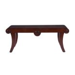A MAHOGANY STOOL OR HALL BENCH IN REGENCY STYLE