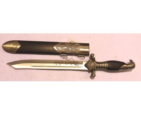 German WWI reproduction ceremonial dagger with scabbard. P&amp;P Group 2 (£18+VAT for the first lot and £3+VAT for subsequent