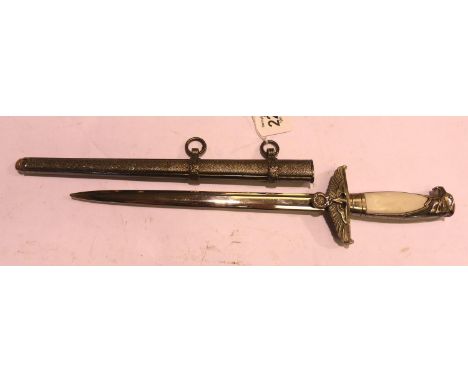 German WWII reproduction ceremonial dagger with scabbard. P&amp;P Group 2 (£18+VAT for the first lot and £3+VAT for subsequen