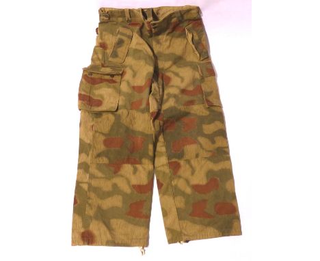 Post-war reproduction German M43 field/combat trousers, splinter camo, marked size 48 waist. P&amp;P Group 2 (£18+VAT for the