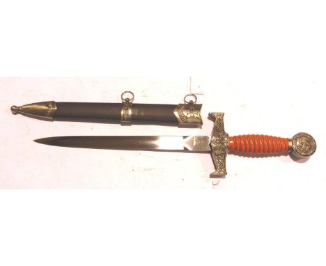 German WWI reproduction ceremonial dagger with scabbard. P&amp;P Group 2 (£18+VAT for the first lot and £3+VAT for subsequent