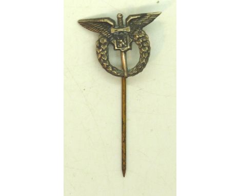 WWII Czech Pilots lapel stick pin. P&amp;P Group 1 (£14+VAT for the first lot and £1+VAT for subsequent lots) 
