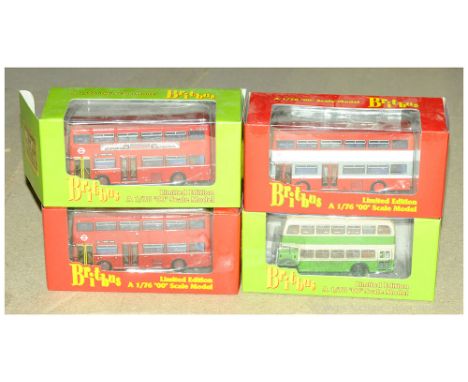 Britbus - a group of 1/76 Scale Models comprising of a Scania-Metropolitan Double Decker Bus "Leicester City Bus", N6001 a Gu