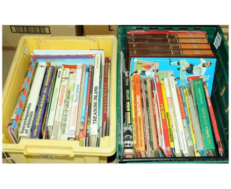 A large quantity of mainly hardback Books which comprises of Childrens annuals, factual, hobbies and interests and other inte