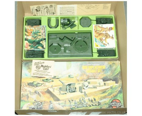 Airfix - an early boxed HO-OO Scale 51650-7 Gun Emplacement Assault Set (2nd Issue 1974) which comes complete with 4 Vehicles