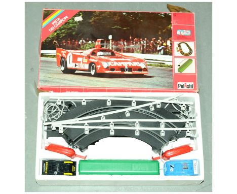 Polistil (1/43 Scale) Slot Car Racing Set to include various track and accessories plus 2 x cars - conditions are generally G