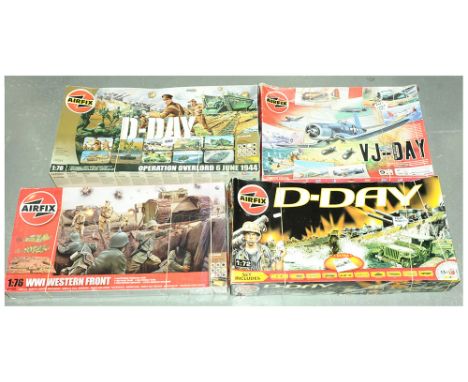 Airfix - a boxed group of 1/72 and 1/76 Scale plastic Military Sets comprising of 08672 a 1/72 Scale VJ-Day (60th Anniversary