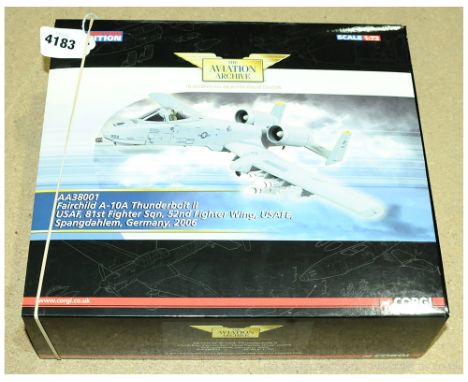 Corgi (Aviation Archive) - a boxed 1/72 Scale AA38001 a Fairchild A-10A Thunderbolt II, USAF, 81ST Fighter SQN, 52nd Fighter 