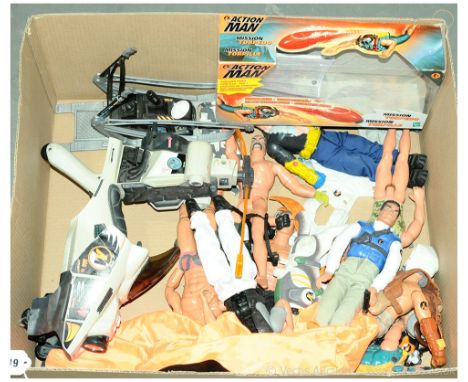 Hasbro Action Man a group of unboxed loose Action Man Figures, Uniform and Accessories with some Action Men partly dressed. C