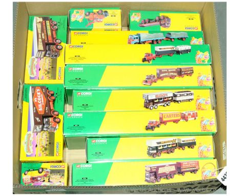 Corgi a boxed The Showmans Range group to include 16501 Scammell Highwayman Ballast With Closed Pole Trailer &amp; Caravan Se