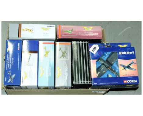 Corgi &amp; Matchbox - a boxed group of 1/72 Scale Military Aircraft comprising of 7 Aviation Archive along with 1 Matchbox P