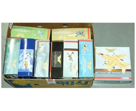 Corgi (Aviation Archive) - a boxed group of 1/72 Scale Military Aircraft to include AA35003 (Military Air Power) a Gloster Me