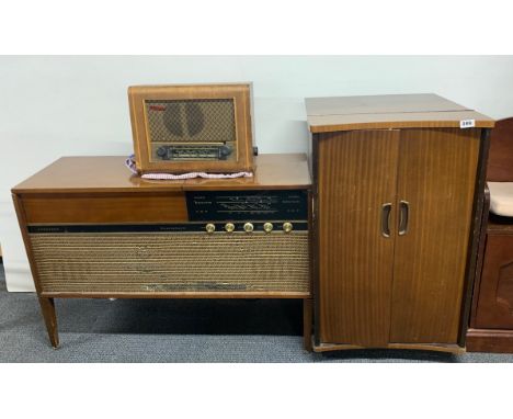 A 1950's/60's television/record player with Garrard turntable, together with a Ferguson stereophonic radiogram, together with