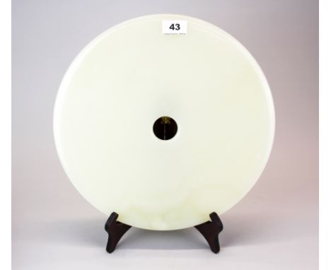 A large jade/ hardstone Pi disc, Dia. 36cm.