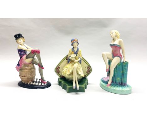 Three boxed Kevin Francis porcelain figurines of Marilyn Monroe (with certificate) Charlotte Rhead and Marlene Dietrich, tall