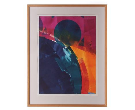 Modern School, Abstract composition, coloured etching/aquatint, signed and dated 2000 in pencil to lower right margin, 76 x 5