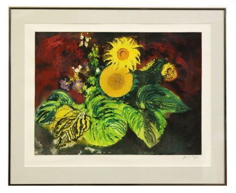 •AR John Piper, CH (1903-1992), "Sunflowers 1989", etching and aquatint, signed and numbered 40/75 in pencil to lower margin,