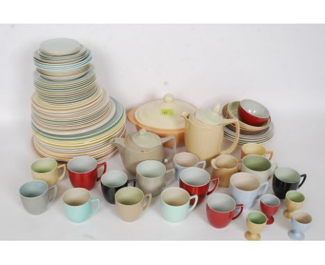 An extensive vintage 1950's Branksome China dinner / tea service in multiple monochrome colours all marked to the bases