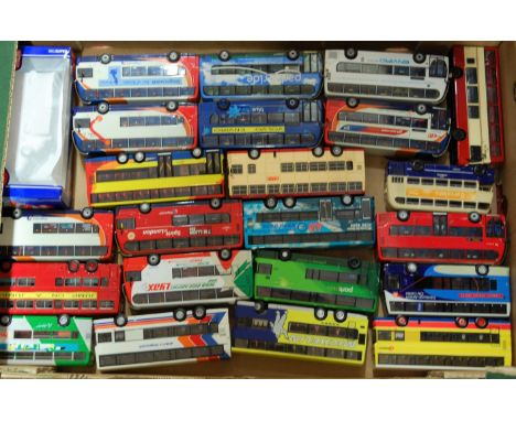 A box of mixed modern issue 1/76 scale public transport diecasts to include Creative Master, EFE, Corgi Original Omnibus and 