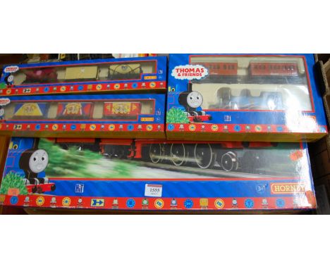A Hornby James passenger electric train set sold with a Hornby Thomas the Tank engine and Annie and Clarabel boxed set, and t