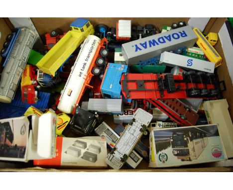 A tray of mixed playworn and loose mixed scale diecasts to include Nacoral, EFE, Corgi, Techno and others, examples to includ