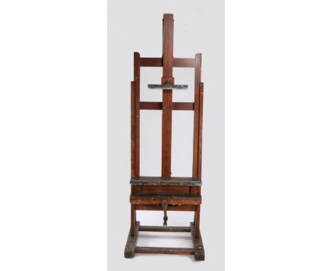 The studio easel of Anna Airy RA (6th June 1862 - 23rd October 1964), manufactured by Reeves & Sons, with adjustable height a