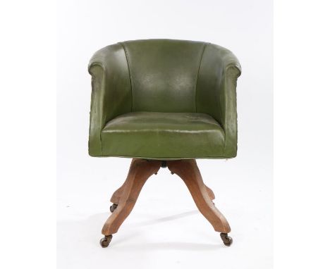 Author Lawrence Meynell's desk chair, the green leather swivel desk chair above four arched legsLaurence Walter Meynell (1899