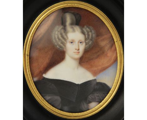 English school (late 18th century),A portrait miniature depicting a young lady in half mourning dress, by repute Mary Lady Pr