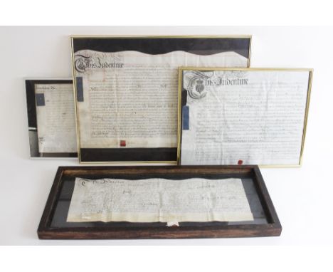 A William &amp; Mary indenture on vellum, dated 1692, between William Baxter and Thomas Bolton, wax seal intact, signed Willi