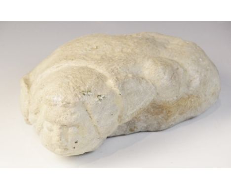 A carved stone corbel in the form of an angel, in the medieval manner, 24cm long (at fault)&nbsp;