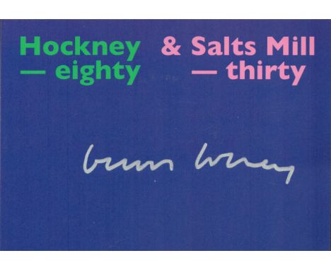 David Hockney, a signed (in silver ink) 8X6 promotional Caan art gallery, shopping centre and restaurant complex based in Sal