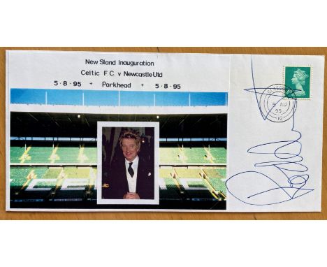 Music Rod Stewart signed 1995 Celtic V Newcastle football cover. Good condition. All autographs are genuine hand signed and c