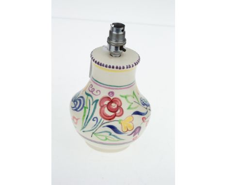 A Poole Pottery Lamp Base,c.1935, with chromium-plated bulb socket, 22.5 cm H