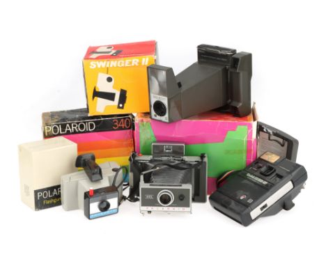Four Instant Cameras,to include a Polaroid Big Shot, shutter working, with a Polaroid 340, a Polaroid Swinger, a Kodak EK160-