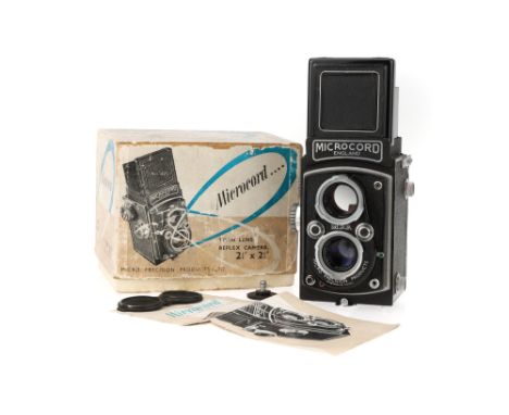 A MPP Microcord TLR Medium Format Camera,black, serial no. 10440, with Ross Xpres f/3.5 77.5mm lens, body, G-VG, shutter work