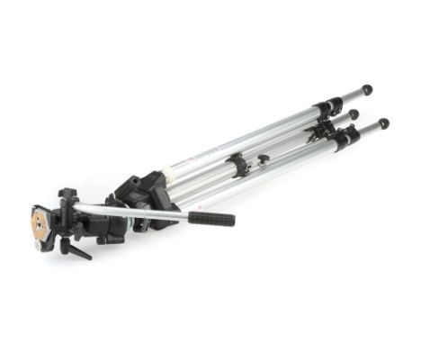 A Manfrotto Professional Model #075 Tripod,condition G-VG, with Model #136 head, tripod plate present,