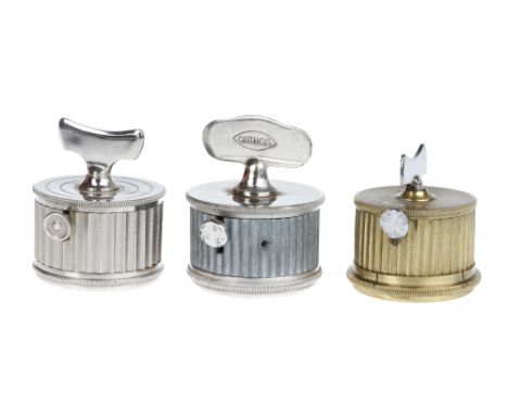 Bleeding, Three Scarificators,all French, mid to late19th century, all drum type with top key setting and side button release