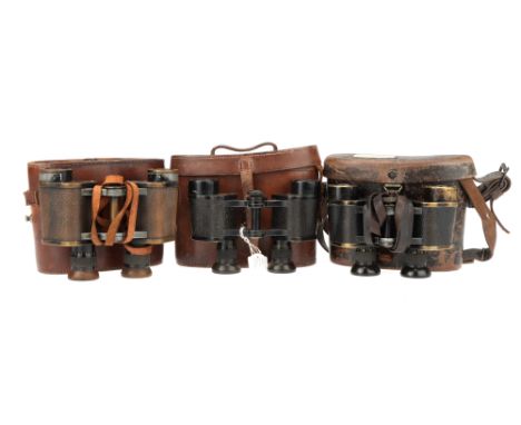 A Collection 3 Sets of Zeiss Binoculars,comprising of a set marked 'carl Zeiss Jena, D.F. 6x 482168' and engraved to the fron
