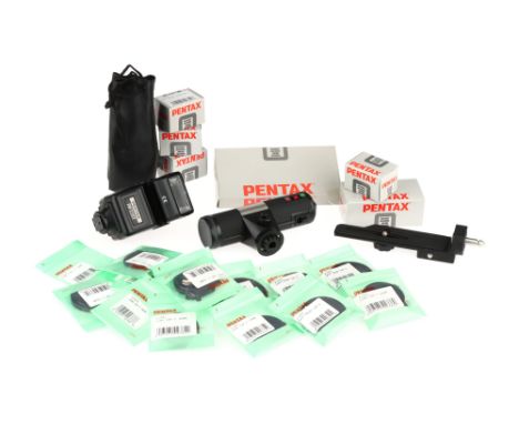 A Mixed Selection of Pentax Flash Accessories &amp; Caps,to include an Extension Cord F SP, an Extension Cord F5P(L), an Off-