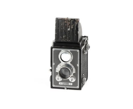 An Ilford Craftsman Medium Format TLR,black, body VG, shutter working, optics F-G, some light haze present,