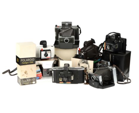A Selection of Polaroid Cameras,to include a Land Camera 340, a Swinger Model 20, a Land Camera 100, a Super Colour Swinger I