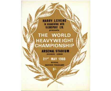 Boxing Programmes, Muhammad Ali v Henry Cooper, 1966,official souvenir programme, Muhammed Ali versus Henry Cooper, Arsenal S