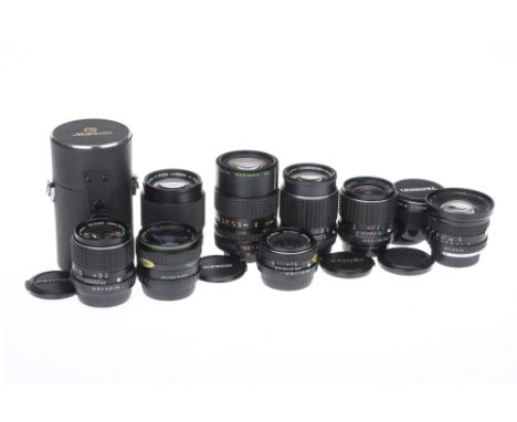 A Selection of Pentax Mount Camera Lenses,including Pentax-M f/2.8 100mm, SMC Pentax f/2 35mm and more (a lot)