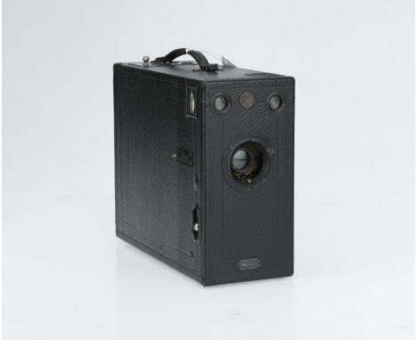 A Midg â„–1 Box Falling Plate Camera,black, body G, shutter working, with Beck Symmetrical Lens, optics G, some light haze &a