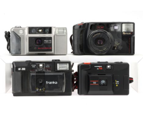 A Selection of Four 35mm Compact Cameras,to include a Fuji FZ-500 Zoom, a Minolta AF-3, a Franka AF-300, &amp; a Hanimex 35hs