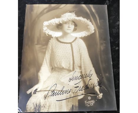 Pauline Frederick signed 8 x 6 inch vintage sepia photo. Condition 8/10. All autographs come with a Certificate of Authentici