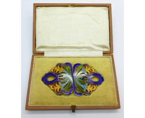 An enamel buckle