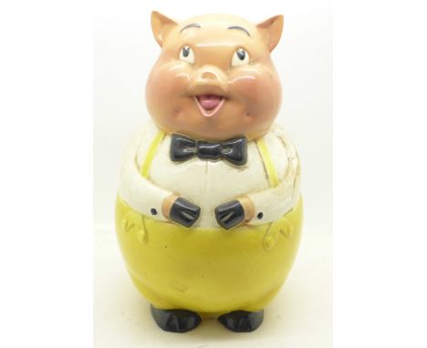 A Burlington ware ceramic pig money box, 22cm