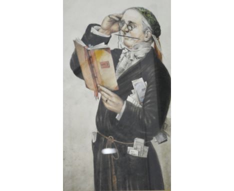 R*V*, The Lawyers Clerk, monogrammed and dated 1919, watercolour, 32cm x 20cm.